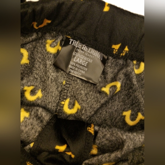 NWT Men's True Religion Soft Loungewear Drawstring Bottom Black Size Large - Picture 10 of 10